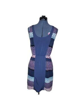 Anthropologie Petticoat Alley Boho Mini Dress Small Racerback Colorblock Print